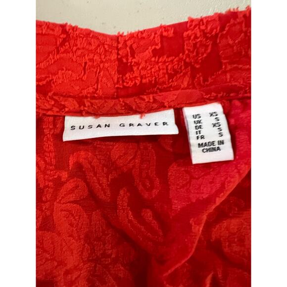 Susan Graver Regular Burnout Knit Cardigan and Tank Set FLASH CORAL NWOT SIZE XS - Picture 10 of 12